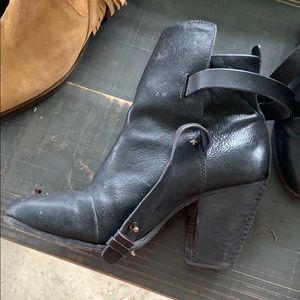 rag + bone black leather booties
